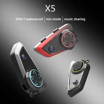 1000 м Мотоциклетный Bluetooth-домофон Шлем Гарнитура Батарея 1000 мАч Водонепроницаемый переговорное устройство для обмена музыкой MP3 X5