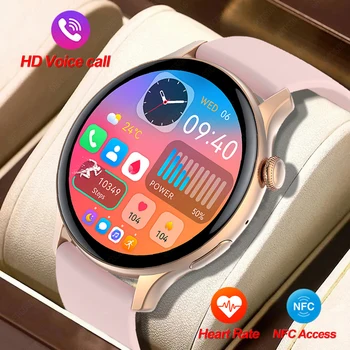 2023 Новые NFC Bluetooth Call Женские Смарт-часы AMOLED с Полным Сенсорным Управлением Для Фитнеса, Водонепроницаемые Мужские Умные Часы, Женские Часы Для Android IOS