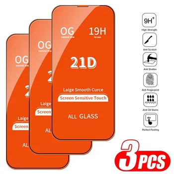 21D Закаленное Стекло для iPhone 13 11 14 Pro Max 12 Mini 8 7 Plus Защитная пленка для экрана для iPhone 13 PRO XS MAX X XR Full Cover Glass