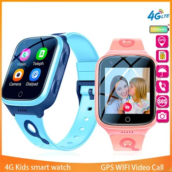 4G Детские Смарт-Часы-Телефон 1000 мАч Водонепроницаемый IP67 Видеозвонок SOS GPS LBS WIFI Отслеживание Местоположения Удаленный Монитор Детские Часы
