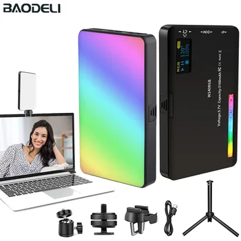 BAODELI LED RGB Video Light С Экраном дисплея Mini Fill Camera Light Selfie Lighting Перезаряжаемый 3100mAh с Регулируемой Яркостью 2500-9000K