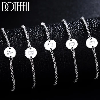 DOTEFFIL, 925 Пробы, серебряный браслет с английским Алфавитом, Цепочка для женщин, Свадьба, Помолвка, Модные Украшения