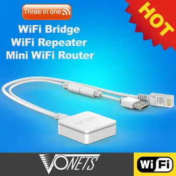 VONETS 2,4 ГГц WiFi Маршрутизатор/мост WiFi Расширитель диапазона Повторитель сигнала Портативный Ethernet кабель RJ45 к WiFi для отеля VAR11N-300