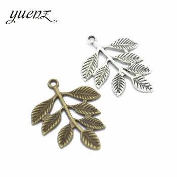 YuenZ 8шт 2 Цвета Античного серебра, подвески в виде листьев дерева, Ювелирные изделия из металлического сплава, Аксессуары 