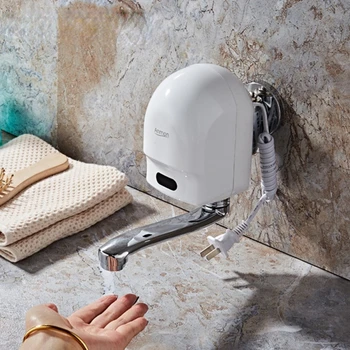 Автоматический индукционный инфракрасный кран Leante для ванной комнаты с одним устройством экономии холодной и горячей воды, умывальник на подставке