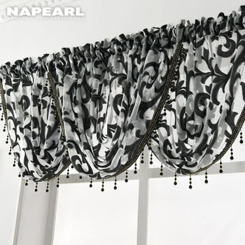 Балдахин с водопадом из бисера NAPEARL, европейская роскошная занавеска, прозрачные ткани, Обработка для украшения окон, прозрачный жаккард
