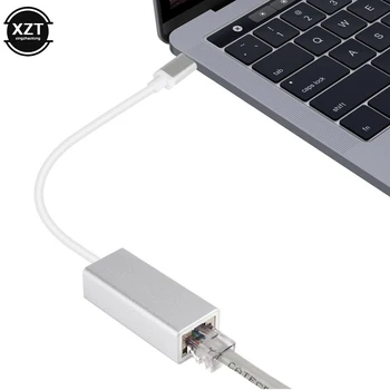 Внешний проводной адаптер USB C Ethernet Сетевая карта USB 2.0 Type-C к локальной сети RJ45 для MacBook Windows 7/10 10/100 Мбит/с