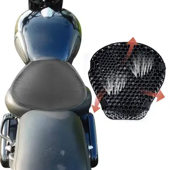 Воздушная подушка для сиденья мотоцикла 3D Сотовое Амортизирующее сиденье Дышащее Охлаждающее сиденье Подушка для сиденья Сброс давления Ride Motorcycle Air