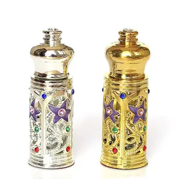 Металлический Косметический контейнер в арабском стиле, Мини-флакон для духов, флаконы-капельницы, Многоразовые флаконы, флакон для эфирных масел