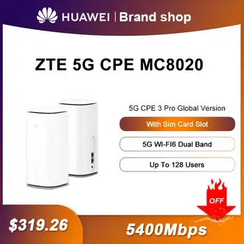 Оригинальный ZTE MC8020 5G WIFI6 + Маршрутизатор 5400 Мбит/с Двухдиапазонный Сетчатый WiFi Удлинитель Беспроводной Маршрутизатор Со Слотом Для sim-карты Сеть 5G 4G LTE