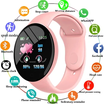 Смарт-часы D18 Pro Для Мужчин и женщин, Bluetooth, Фитнес-трекер, Спортивный браслет, пульсометр, артериальное давление, Детские Умные часы для IOS Android