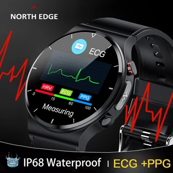 Смарт-часы NORTH EDGE 360 * 360 точек на дюйм HD Экран ЭКГ + PPG Температура тела Кислород в крови Частота Дыхания Беспроводная Зарядка Smartwatch